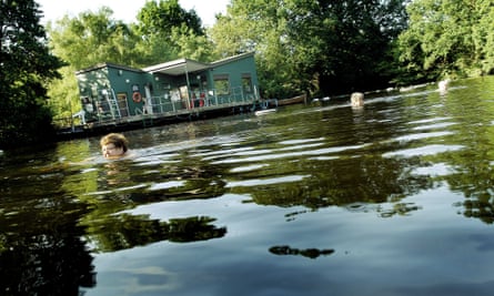 Women swimming in the ladies' bathing pond on Hampstead Heath, north London.