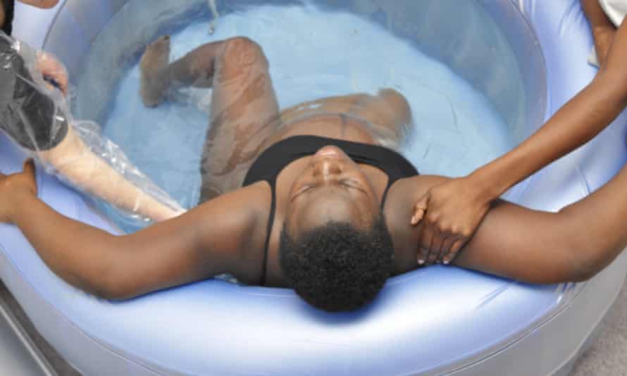 Woman in a birthing pool 