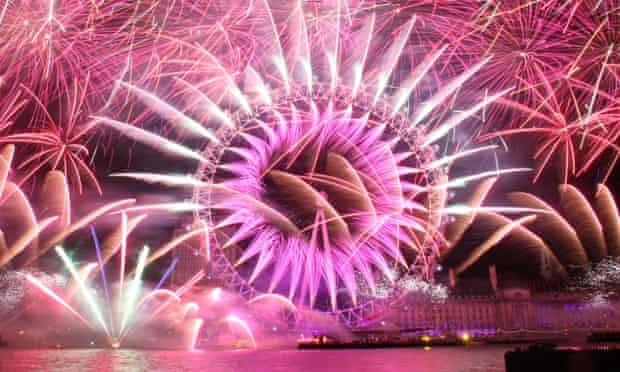 Fireworks light up the London Eye during New Years in 2013.