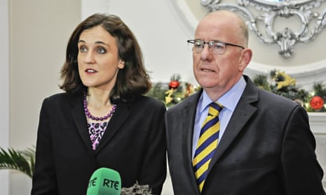 The Northern Ireland secretary, Theresa Villiers, and the Irish foreign minister, Charles Flanaghan, who helped broker the Stormont House agreement.