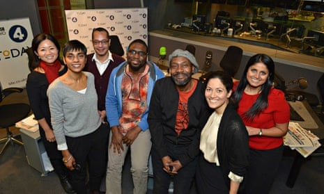 Lenny Henry with his team for his guest editorship of the Radio 4 Today programme