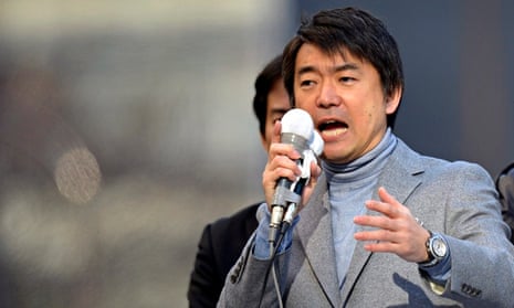 Osaka city mayor Toru Hashimoto, who confronted Zaitokukai's then leader Makoto Sakurai in October a