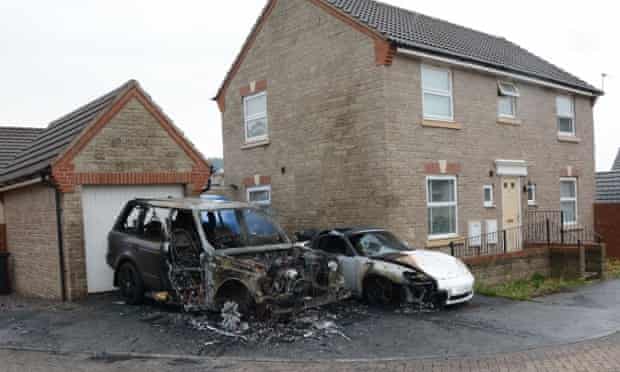 Arson attacks in Long Ashton last month destroyed five cars.