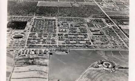 Aerial view of Crystal City (Family) Internment Camp during second world war.