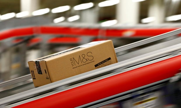 An M&S parcel travels along a belt