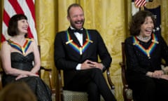 Sting with fellow recipients of Kennedy Center honours, ballerina Patricia McBride (left) and comedian Lily Tomlin.