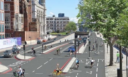 Transport for London's segregated cycle lane plan for Blackfriars junction