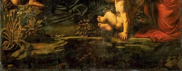 Detail of plants in Madonna of the Rocks, Louvre version.