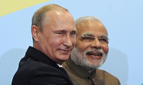 Vladimir Putin and Narendra Modi at the Brics summit in July.