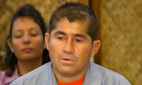 Jose Salvador Alvarenga at a brief media conference last week.