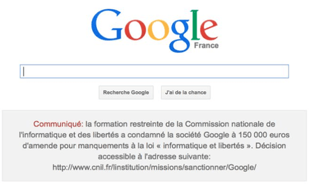 Google.fr with link to CNIL decision