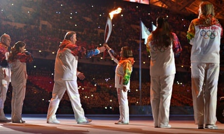 Irina Rodnina at Sochi opening ceremony