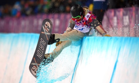 Shaun White (USA) competing in the Snowboard Halfpipe finals at