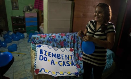 Fatima Maeba Alvarenga, daughter of castaway José Salvador Alvarenga, prepare to receive her father at her house  in Garita Palmera, west of San Salvador.