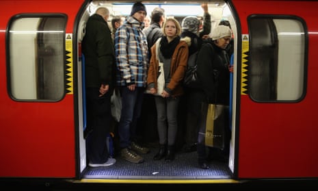 Those who travel to work by tube were found to only be negatively affected by journeys over 30 minutes. Photograph: Dan Kitwood/Getty Images
