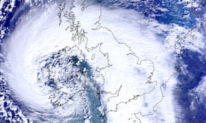 Satellite image issued by the University of Dundee that shows the scale of the storm that hit Britain and Ireland on February 12.