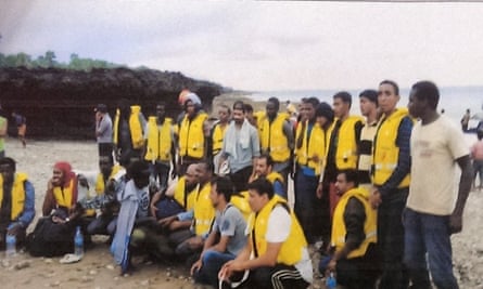 Asylum seekers pictured in an Indonesian navy report