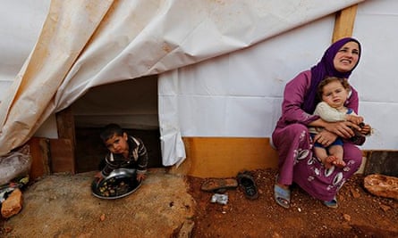 A Syrian woman at a refugee camp in Bekaa valley Lebanon