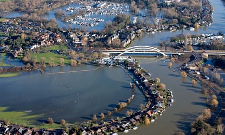 Flooding in Walton-on-Thames Surrey