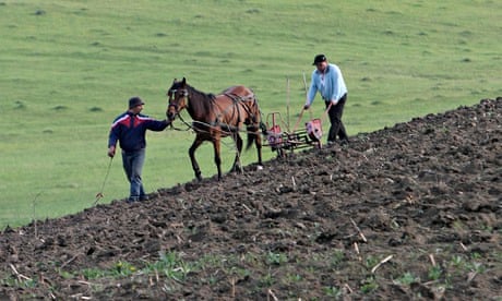 Peasant farmers near Ploiesti, Romania