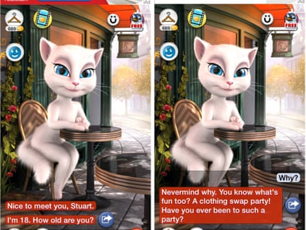 The text-chat in Talking Angela isn't aimed at children.