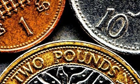 UK Coins in close up