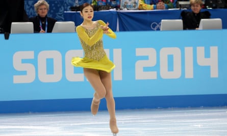 Kim Yuna of South Korea performs during the women's short program in Sochi,