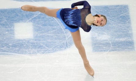 Yulia Lipnitskaya of Russia performs in the women's short program figure skating at the Sochi games.