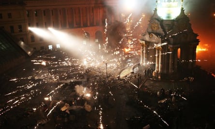 Police and protesters clash in Kiev, Ukraine