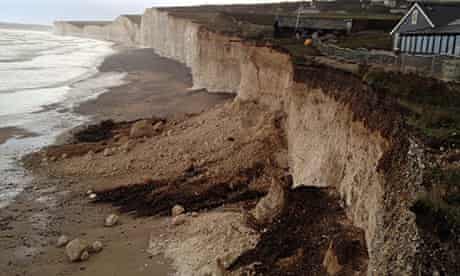 Storm damage at the Birling Gap National Trust coastal property