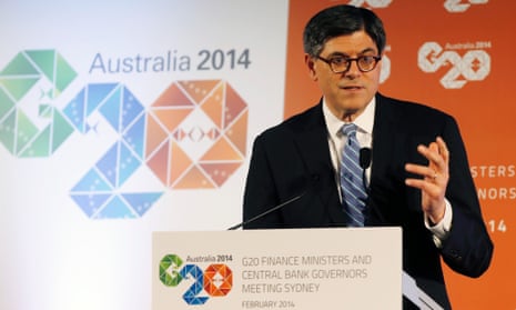 US treasury secretary Jack Lew speaks during a news conference after the G20 meeting.