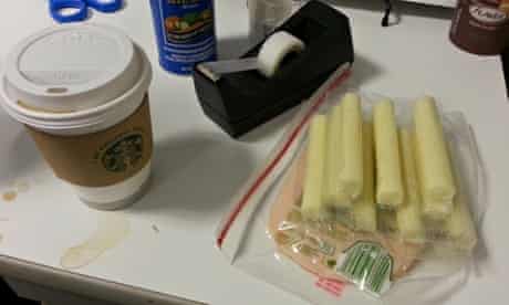 sad food Cheese stick and Starbucks coffee