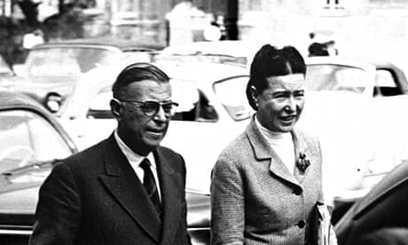 Jean-Paul Sartre and Simone de Beauvoir in Paris in the late 1950s