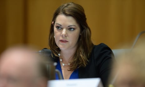 Australian Greens Senator Sarah Hanson-Young speaks during Senate Estimates at Parliament House in Canberra, Tuesday, Feb. 25, 2014.