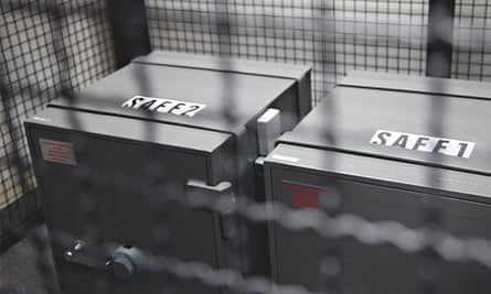 Two safes in a cage