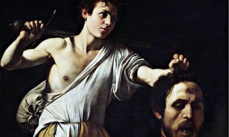 detail of David with the Head of Goliath by Caravaggio. 