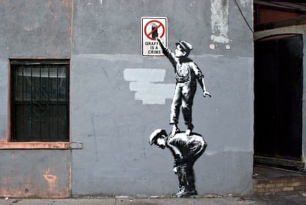 Graffiti is a Crime … a Banksy mural in New York City