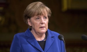 Angela Merkel delivering her speech.