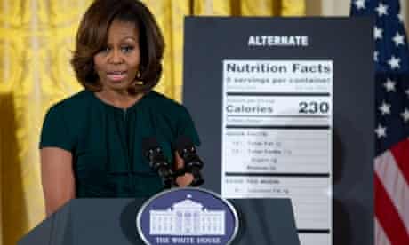 Michelle Obama promoting her healthy eating plan.