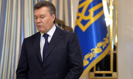 This picture taken on 21 February, 2014 shows Ukrainian President Viktor Yanukovych before the signature of an agreement with the opposition.