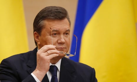 Ukraine's fugitive president Viktor Yanukovych gives a news conference in Rostov-on-Don, a city in southern Russia about 1,000 kilometers (600 miles) from Moscow.