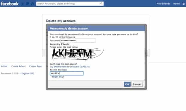 Delete your Facebook account