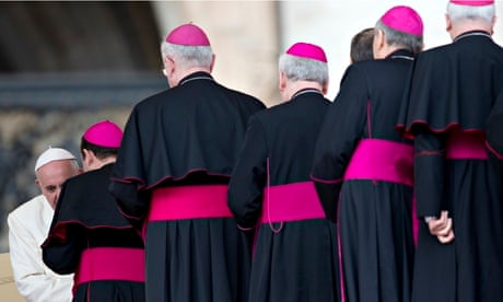 Pope Francis meets bishops at the end of  his weekly general audience