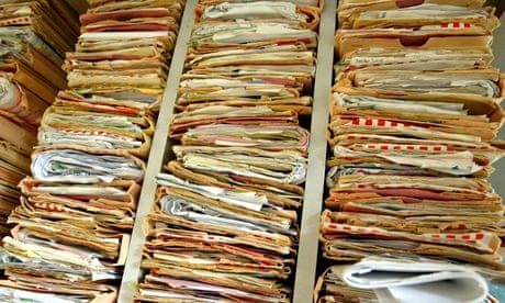 Patients' records at a GP surgery