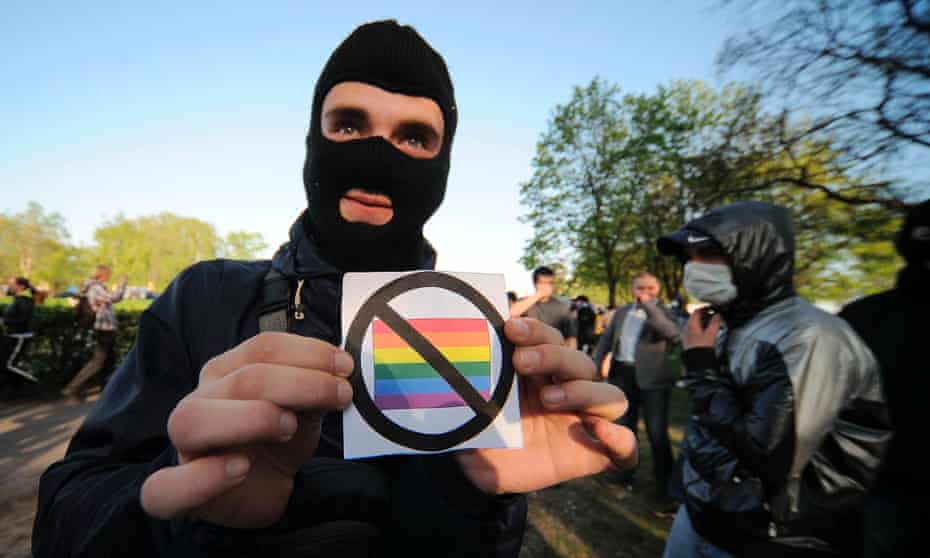 An anti-gay rights protestor