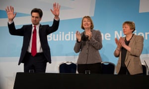 Here's Ed Miliband from earlier, with Harriet Harman and Angela Eagle.