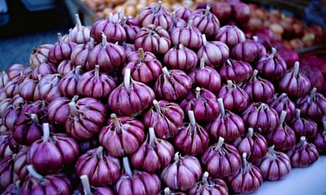 Garlic at a Vegetable Market