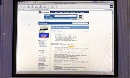 Computer screen logged on to the Netscape Navigator internet search engine