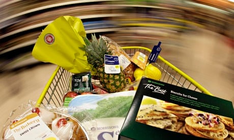 A shopping trolley in a Morrisons store 
