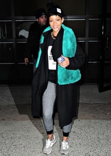 Rihanna wears New Balance trainers in New York